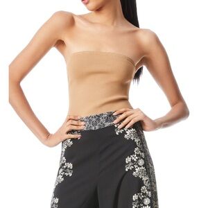 Alice + Olivia Cropped Tube Top in Tan